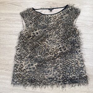 3 for $15 Ann Taylor Animal Print Feather Top 2P